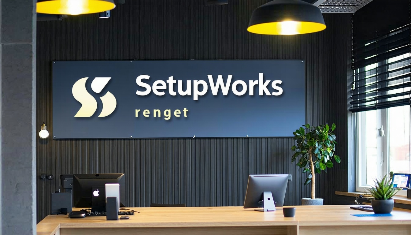 Logo for en virksomhet som har spart tid og penger med SetupWorks